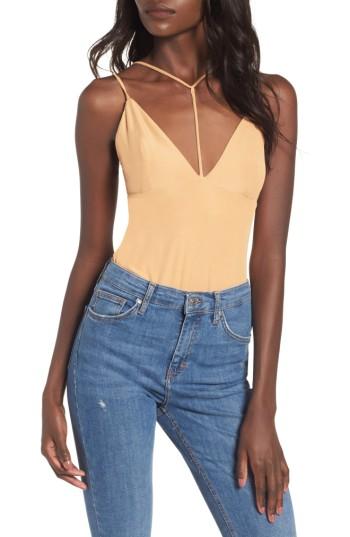 Women's Afrm Addison Harness Bodysuit - Beige
