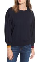 Women's Hinge Contrast Cuff Sweater - Blue