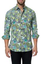 Men's Maceoo Luxor Yellow Paisley Trim Fit Sport Shirt (m) - Yellow