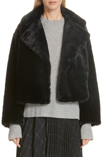 Women's Vince H Faux Fur Coat, Size X-small - Grey