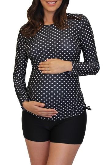 Women's Mermaid Maternity Long Sleeve Rashguard Swim Shirt