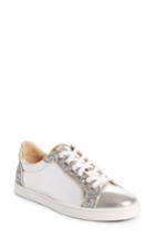 Women's Christian Louboutin Seava Embellished Lizardskin Embossed Sneaker .5us / 36.5eu - Metallic