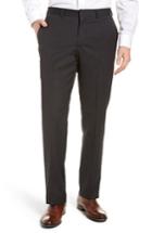 Men's Nordstrom Men's Shop Flat Front Stretch Wool Pants - Grey