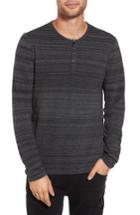 Men's John Varvatos Star Usa Vertical Pickstitch Henley, Size - Black