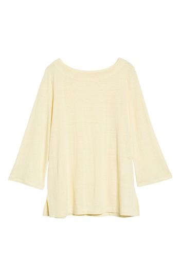 Women's Eileen Fisher Organic Linen Bateau Neck Top - Yellow