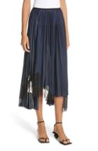 Women's Helmut Lang Pleated Lace Inset Skirt