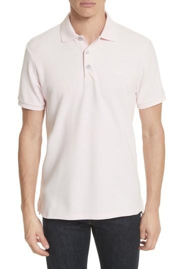 Men's Rag & Bone Embroidered Dagger Pique Polo - Pink