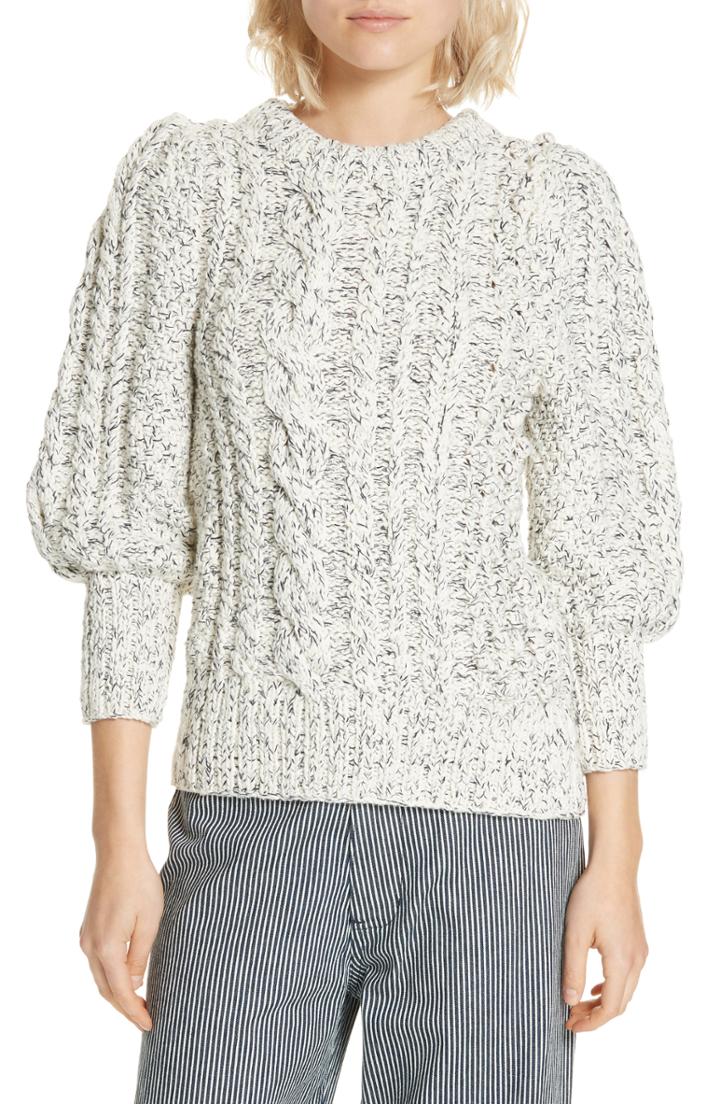 Women's Apiece Apart Ermita Puff Sleeve Sweater - Blue