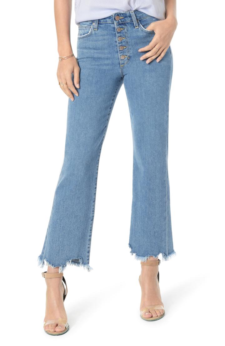 Women's Joe's Wyatt Destructed Hem Crop Flare Jeans - Blue