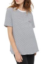 Women's Topshop Oh Baby Breton Nibble Maternity Tee Us (fits Like 2-4) - Blue