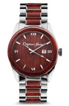 Men's Original Grain Rosewood Chrome Classic Bracelet Watch, 43mm