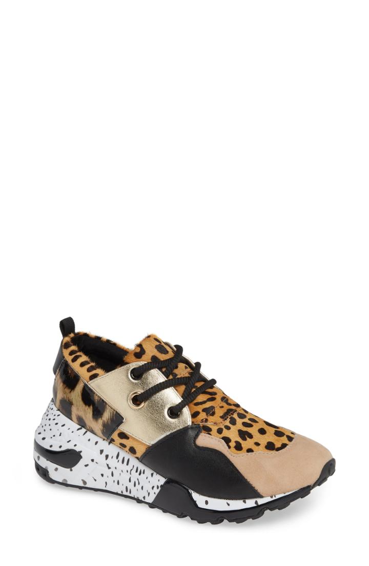Women's Steve Madden Cliff Genuine Calf Hair Sneaker M - Brown