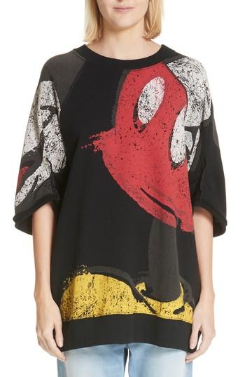 Women's Marc Jacobs Mickey Mouse Short Sleeve Sweatshirt - Black