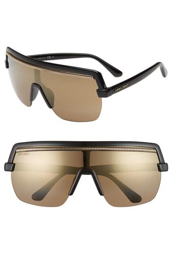 Women's Jimmy Choo Pose 133mm Shield Sunglasses - Black