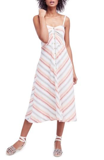 Women's Free People Striking Stripe Midi Dress - Ivory