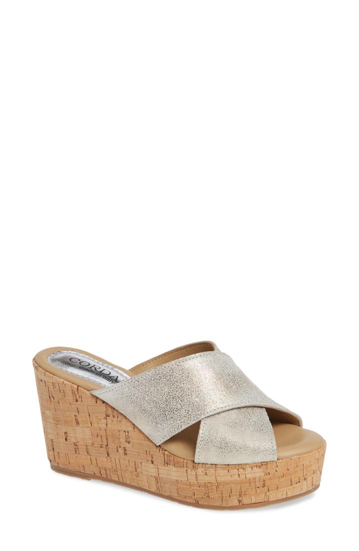Women's Cordani Jan Platform Wedge Slide Sandal .5us / 38eu - Metallic