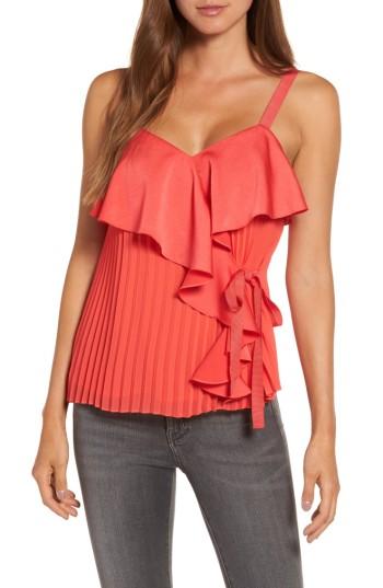 Women's Chelsea28 Ruffle Pleated Tank, Size - Black
