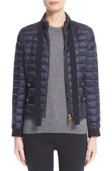 Women's Moncler Pavottine Water Resistant Bow Detail Short Down Jacket