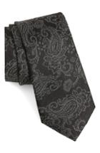 Men's Calibrate Dunsford Paisley Silk Blend Tie, Size - Black