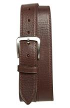 Men's Shinola Double Stitch Leather Belt - Deep Brown