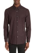 Men's John Varvatos Collection Windowpane Check Sport Shirt - Red