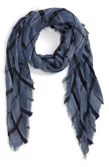 Women's Sole Society Windowpane Check Scarf, Size - Blue