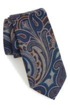 Men's Nordstrom Men's Shop Melange Paisley Tie, Size - Blue