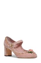 Women's Dolce & Gabbana Rose Mary Jane Pump Us / 35eu - Pink