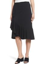 Women's Halogen Ruffled Knit Skirt - Black