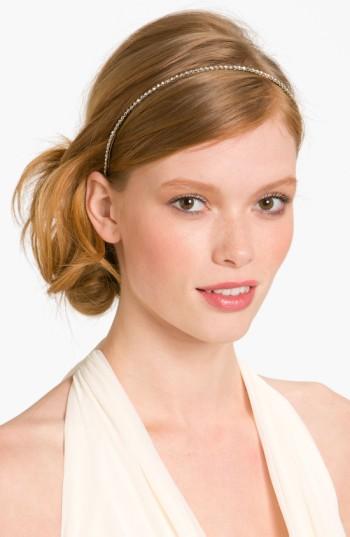 Cara Skinny Crystal Headband, Size - White