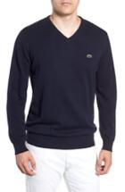 Men's Lacoste Regular Fit V-neck Sweater (s) - Blue