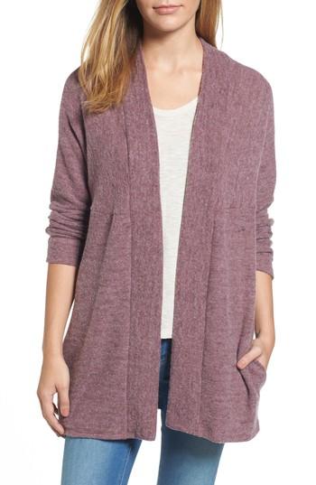 Women's Caslon Open Knit Cardigan, Size - Burgundy