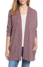 Women's Caslon Open Knit Cardigan, Size - Burgundy