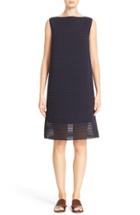 Women's Lafayette 148 New York Pleated Sheer Stripe Dress