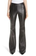 Women's Michael Kors Leather Flare Pants - Black