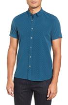 Men's Ted Baker London Twoshor Modern Slim Fit Geo Print Sport Shirt (m) - Blue