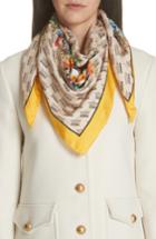 Women's Gucci Night Flower Stripes Foulard Silk Twill Scarf