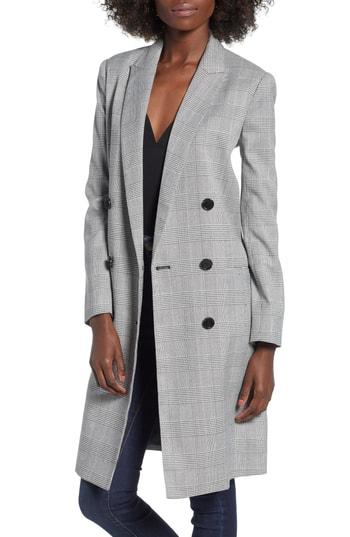 Women's Mural Longline Glen Plaid Blazer - Black