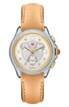 Men's Michele Belmore Diamond Chronograph Leather Strap Watch, 37mm