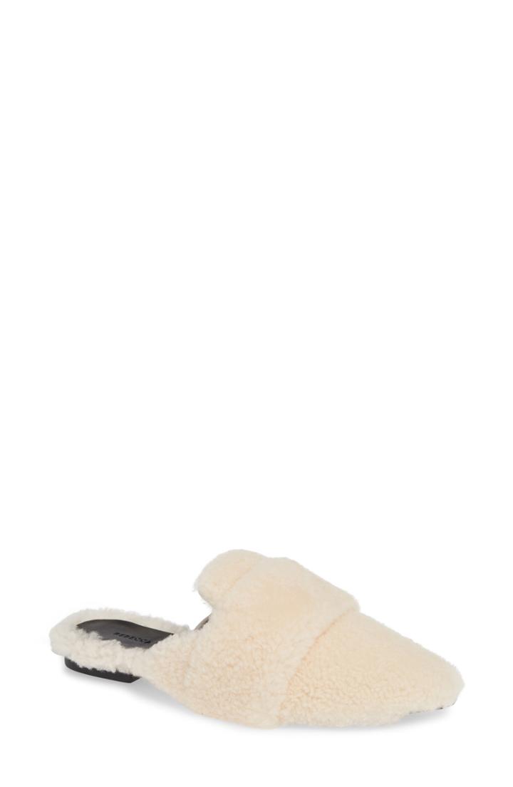 Women's Rebecca Minkoff Raimee Genuine Shearling Mule .5 M - Ivory