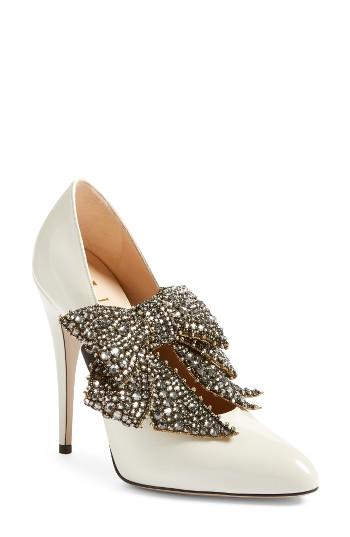 Women's Gucci Elaisa Bow Pump .5us / 37.5eu - White