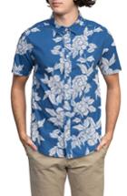 Men's Rvca Bora Floral Woven Shirt - Blue