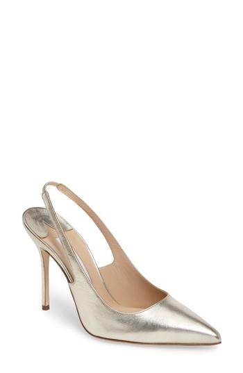 Women's Manolo Blahnik Allura Slingback Pump .5us / 37.5eu - Metallic