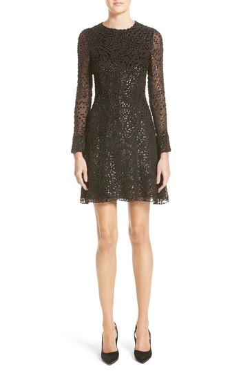 Women's Adam Lippes Flocked Lurex Metallic Velvet Dress