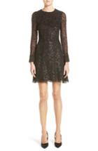 Women's Adam Lippes Flocked Lurex Metallic Velvet Dress