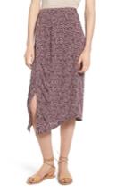 Women's Hinge Wrap Front Midi Skirt, Size - Purple