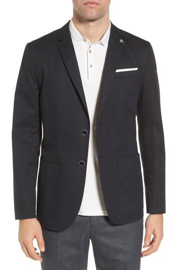 Men's Ted Baker London Cliford Trim Fit Stretch Cotton Blazer (s) - Blue