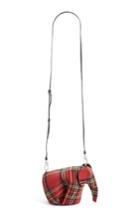 Loewe Mini Elephant Tartan Wool Crossbody Bag - Red