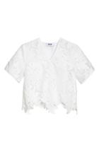 Women's Msgm Bow Embellished Lace Top Us / 42 It - White