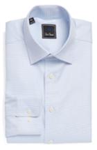 Men's David Donahue Regular Fit Check Dress Shirt - 34/35 - Blue